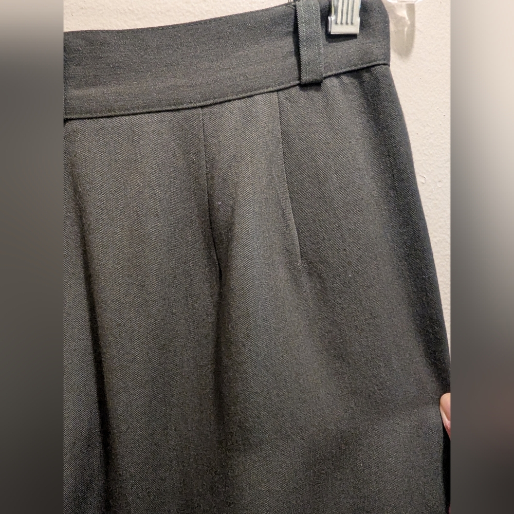 The Limited Dark Olive Dress Pants Trousers High Waist Pleated Wool Blend- 14 - Picture 9 of 11